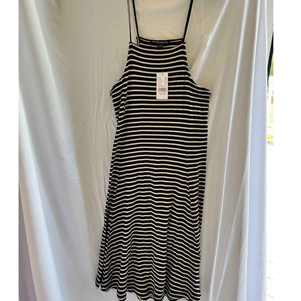 Black and white stripe Brandy Melville midi length dress